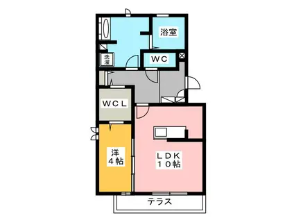 クレシェンテ(1LDK/1階)の間取り写真