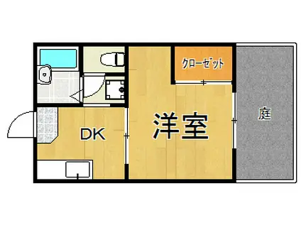 コスモハイツ らん(1DK/1階)の間取り写真