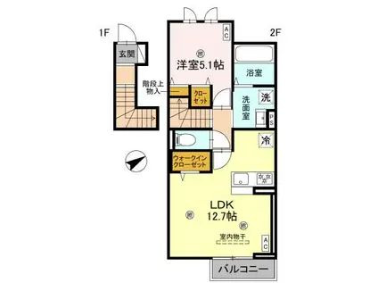 ANPOOL(1LDK/2階)の間取り写真