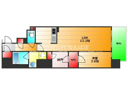 RJRプレシア南堀江(1SLDK/5階)の間取り写真