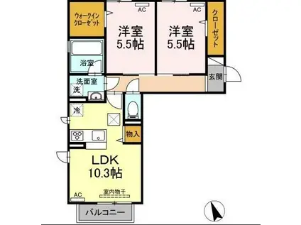 メイ ソレイユ(2LDK/1階)の間取り写真