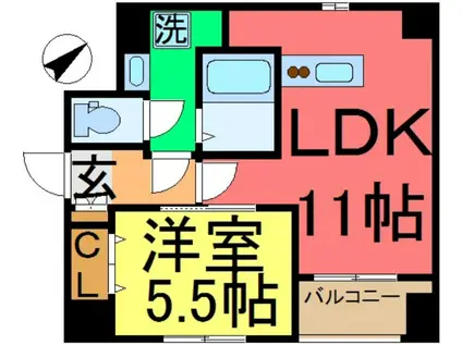 東京TEBIKI(1LDK/5階)の間取り写真