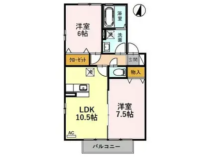 Y-CONFIDENCE(2LDK/2階)の間取り写真