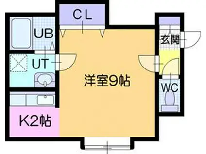 アルト・カンパーレ(1K/2階)の間取り写真