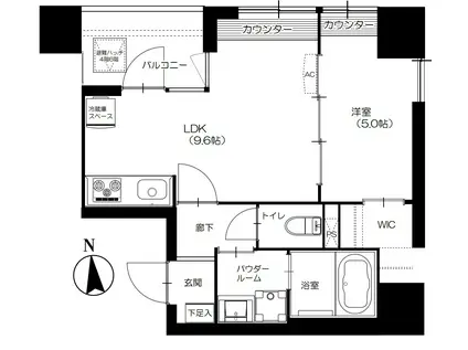 ラ ヴィエルジュ白金(1LDK/3階)の間取り写真