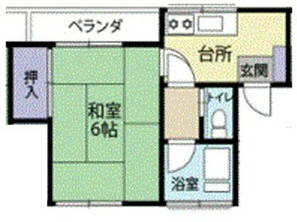 クロノス東千葉(1K/2階)の間取り写真