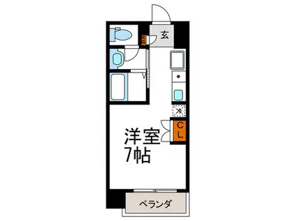 サニークレスト上町(ワンルーム/3階)の間取り写真