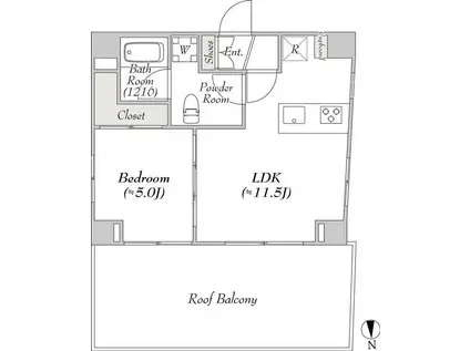 ミリア・レジデンス長原(1LDK/7階)の間取り写真
