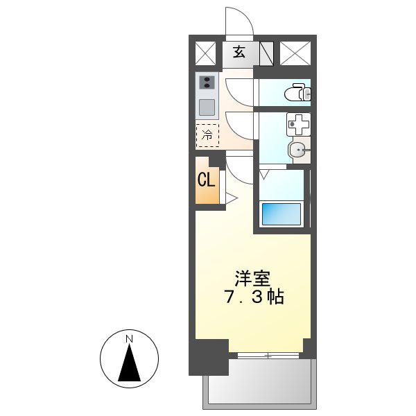 S-RESIDENCE東海通(1K/11階)の間取り写真