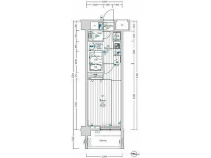 レガスタ錦糸町(1K/3階)の間取り写真