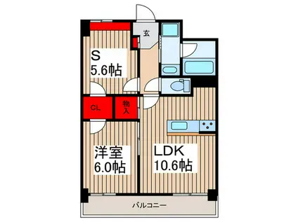 ラグゼナ浦和(1SLDK/4階)の間取り写真