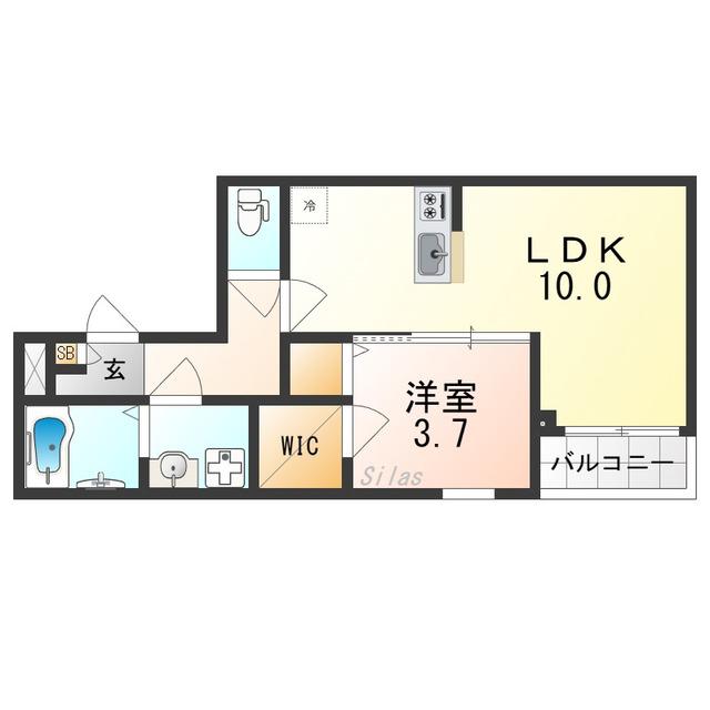 ジーメゾン和泉大宮ソル(1LDK/1階)の間取り写真