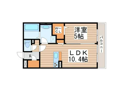 D-ROOMあすと長町III(1LDK/3階)の間取り写真