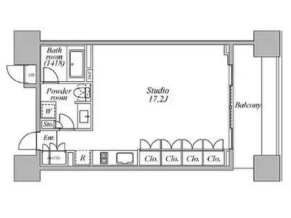 レジディア芝浦海岸(ワンルーム/4階)の間取り写真