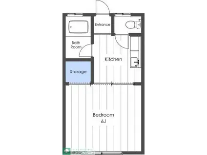 花泉ハナハイム(1K/2階)の間取り写真