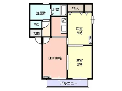 シャーメゾン北町A棟(2LDK/1階)の間取り写真