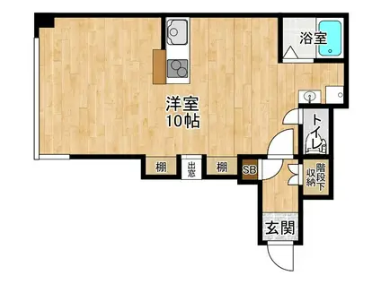サンピア北小金(ワンルーム/2階)の間取り写真