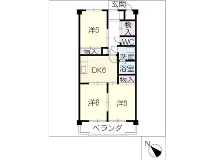 アルカディア知多(3DK/3階)の間取り写真