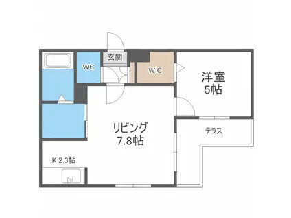 ラリマール(1LDK/1階)の間取り写真