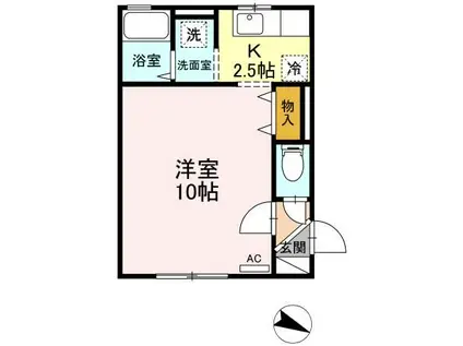 コーポビューラー III(1K/1階)の間取り写真