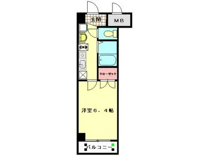 スパシエフィールドS新都心(1K/1階)の間取り写真