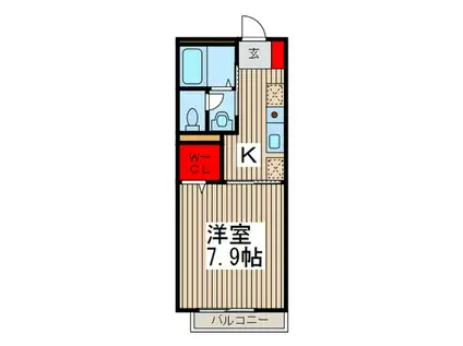 エスペランサ(1K/1階)の間取り写真