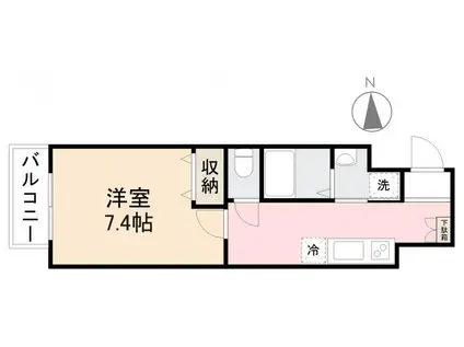 スミタスヴィラ瀬戸内II(1K/1階)の間取り写真