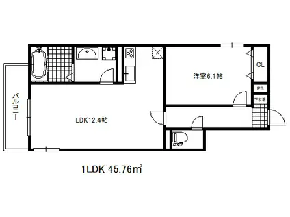 ディアコート(1LDK/3階)の間取り写真