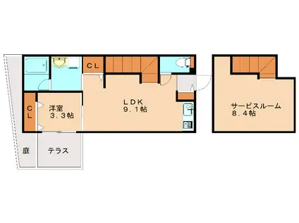 DREAMSTAGE今宿CHILLAX(1LDK/1階)の間取り写真