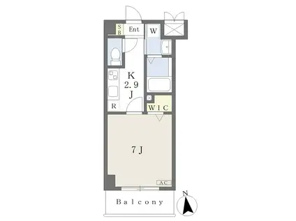 プレイズシード葵(1K/7階)の間取り写真