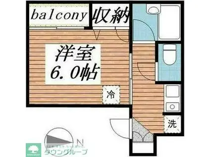 アーバン北沢(1K/1階)の間取り写真