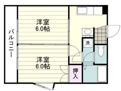 第28ラッキーシャビル清水(2DK/2階)の間取り写真