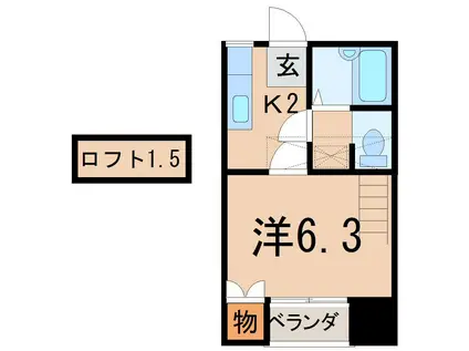 アーバンハウス野田4(1K/2階)の間取り写真