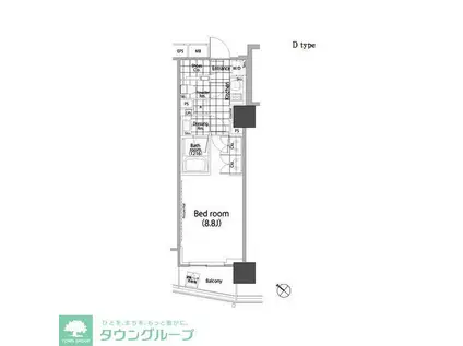 パークハビオ赤坂タワー(1K/3階)の間取り写真