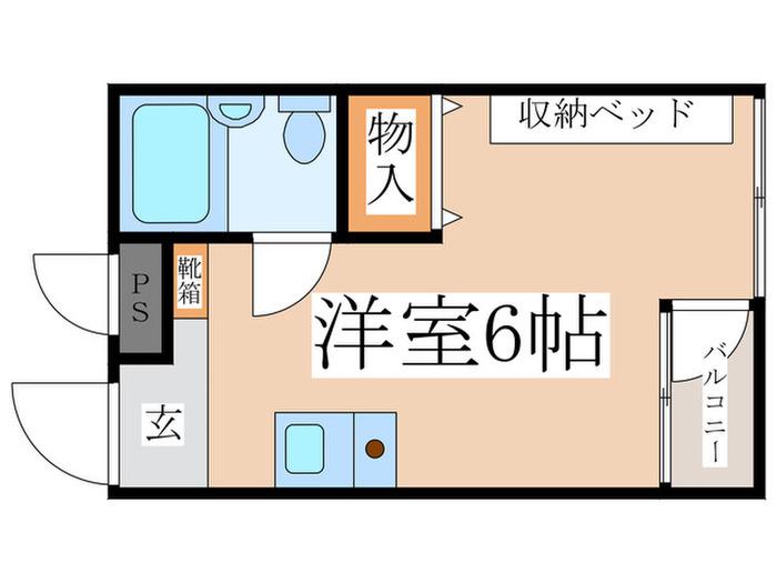 ハウスレディシックス(ワンルーム/1階)の間取り写真