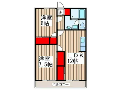 グリーンパレス一番館(2LDK/2階)の間取り写真