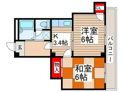 プレミア南流山(2K/4階)の間取り写真