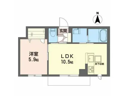 パレス白鳥(1LDK/1階)の間取り写真