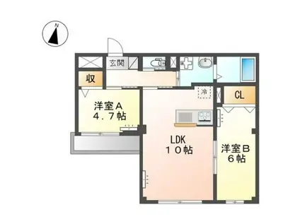 スイートビジョン(2LDK/3階)の間取り写真