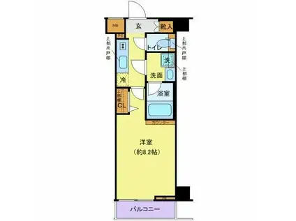 クレヴィスタ高田馬場(1K/5階)の間取り写真