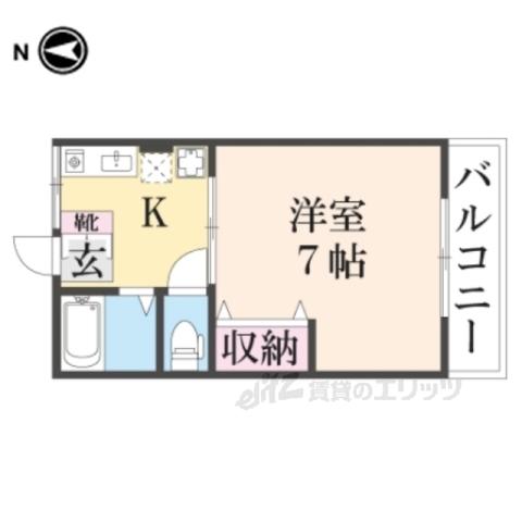 シティハイムプレシオ(1K/1階)の間取り写真