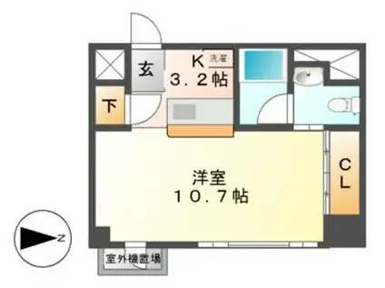 KDXレジデンス東桜I(1K/4階)の間取り写真