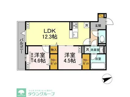 高石神プロジェクト(2LDK/1階)の間取り写真