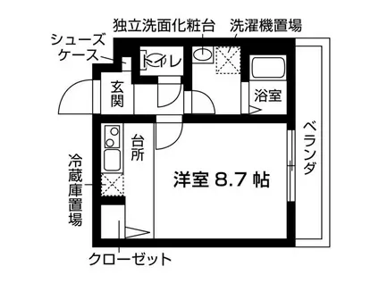 GRANDECOURT立命館U.イーストI(1K/2階)の間取り写真
