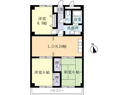サンライズパストラルA(3LDK/2階)の間取り写真