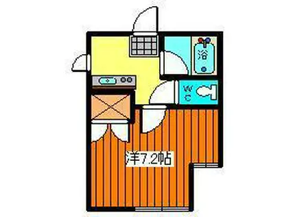 ＪＲ奥羽本線 秋田駅 バス乗車時間：17分 最寄りバス停で下車 徒歩5分 2階建 築32年(1K/2階)の間取り写真