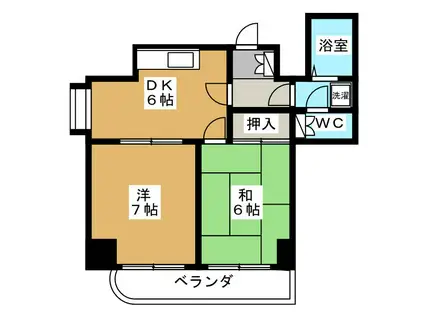 シルクヒルズ大塚(2DK/3階)の間取り写真