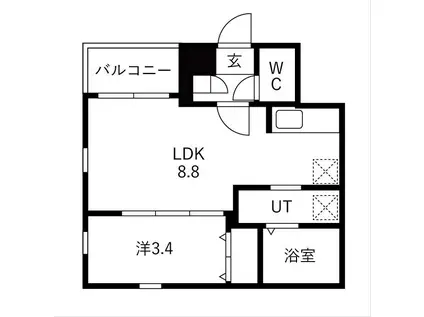 CHERIM中村公園ONYX(1LDK/2階)の間取り写真