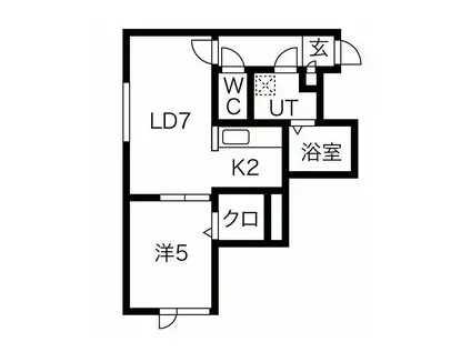 ヴェローチェ(1LDK/2階)の間取り写真