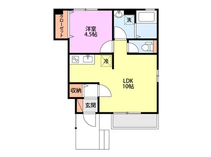 ピュアブルーA棟(1LDK/1階)の間取り写真